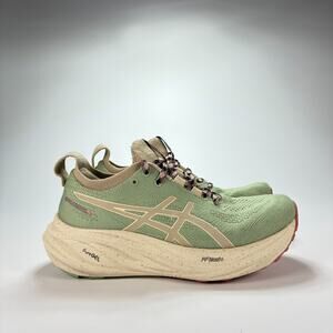 ASICS Gel-Nimbus 26 TR Green Beige Running Shoes 1012B653 Women's Size 7.5